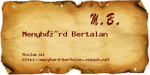 Menyhárd Bertalan névjegykártya