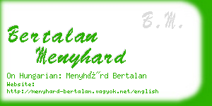 bertalan menyhard business card